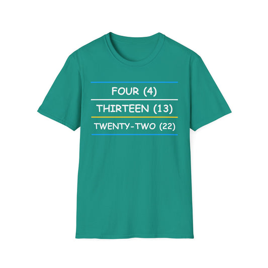 Four (4) Thirteen (13) Twenty-two (22)